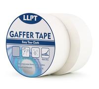 LLPT Cinta Adhesiva Resistente Blanco | Cinta de Aluminio Blanco |Cinta de Tela Resistente,Adhesiva e Impermeable | Para Reparar,Fijar,Reforzar y Sellar(PGT532P2WT) | 2 paquetes | 50 mm x 32 m