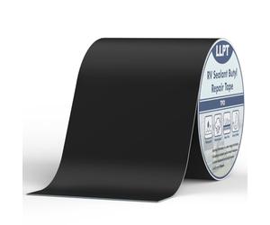 LLPT Cinta Butilo Autoadhesiva | Cinta Selladora RV | Cinta Impermeable Negro | para Sellar Costuras de Techo,Caravana,Canalón,Tubería y reparación fugas en exteriore (SV62110BK6) | 152 mm x 15 m