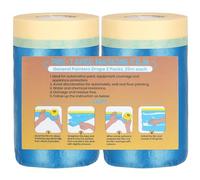 LLPT Cinta Carrocero Plástico 2 Rollos 55 cm x 25 m | Película de Mascarado para Pintura, Protección Muebles, Paredes y Coches contra Polvo y Salpicaduras | Nastro Adhesivo para Pintores (CMF55)