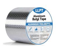 LLPT Cinta de Butilo de Aluminio | 10 cm x 5 m | Cinta Impermeable Sellado | para Tapajuntas de Techos Metálicos Reparación de Fugas en Canaletas de Ventanas y Techos de Autocaravanas (AB436)