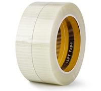 LLPT Cinta De Filamento Cinta Adhesiva Reforzada con Fibra de Vidrio 2 Rollos 25mm x 33m Cinta de Embalaje Resistente Para Agrupación de Cajas de Envío (TGT2533TT02)