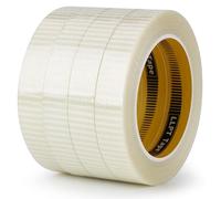 LLPT Cinta De Filamento Cinta Adhesiva Reforzada con Fibra de Vidrio 4 Rollos 19mm x 33m Cinta de Embalaje Resistente Para Agrupación de Cajas de Envío (TGT1933TT04)