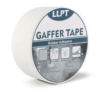 LLPT Cinta Gaffer de Grado Profesional Blanca 50 mm x 15 m Mate No Reflectante Fácil de Rasgar Sin Residuos Cinta Gaffer Resistente para Cables Fotografía (PGT51WT)