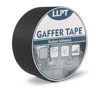 LLPT Cinta Gaffer de Grado Profesional Negra 50 mm x 15 m Mate No Reflectante Fácil de Rasgar Sin Residuos Cinta Gaffer Resistente para Cables Fotografía (PGT51BK)