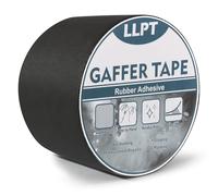LLPT Cinta Gaffer de Grado Profesional Negra 75 mm x 15 m Mate No Reflectante Fácil de Rasgar Sin Residuos Cinta Gaffer Resistente para Cables Fotografía (PGT76BK)