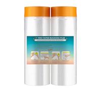 LLPT Cinta y cortina Película de enmascarar pregrabada | 150 cm (desplegada) x 20 m | Cada paquete de 2| de pared automática Protección contra pulverización contra la contaminación del polvo (MFT1502)