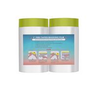 LLPT Cinta y Cortina Película de Enmascarar Pregrabada 2 Rollos 140 cm (Desplegada) x 20 m para Automática Protección Contra Pulverización Contra la Contaminación del Polvo, Washi Verde (MFTG1420)