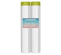 LLPT Cinta y Cortina Película de Enmascarar Pregrabada 2 Rollos 270 cm (Desplegada) x 20 m para Automática Protección Contra Pulverización Contra la Contaminación del Polvo, Washi Verde (MFTG2720)