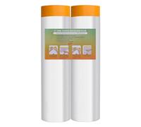 LLPT Cinta y Cortina Película de Enmascarar Pregrabada 2 Rollos 270 cm (Desplegada) x 33 m para Automática Protección Contra Pulverización Contra la Contaminación del Polvo (MFTO2633)