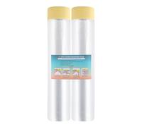 LLPT Cinta y Cortina Película de Enmascarar Pregrabada | 2 Rollos | 400 cm (Desplegada) x 20 m | Pared Automática Protección Contra Pulverización Contra la Contaminación del Polvo (MFTW4002)