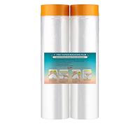 LLPT Cinta y cortina Película de enmascarar pregrabada 270 cm (desplegada) x 20 m Cada paquete de 2 de pared automática Protección contra pulverización contra la contaminación del polvo (MFT2702)