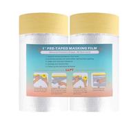 LLPT Cinta y cortina Película de enmascarar pregrabada | 65 cm (desplegada) x 20 m | Cada paquete de 2 | de pared automática Protección contra pulverización contra la contaminación del polvo (MFTW652)