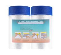 LLPT Cinta y cortina Película de enmascarar pregrabada | 65 cm (desplegada) x 20 m | Cada paquete de 2 | de pared automática Protección contra pulverización contra la contaminación del polvo (MFTB652)