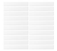 LLPT Etiquetas Magnéticas reescribibles 20 piezas Imán grabable en blanco Letreros magnéticos de limpieza reutilizables para pizarra blanca Color Blanco 2.5CM x 30CM (DMS11220WT)