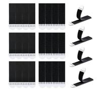 LLPT Tiras para colgar cuadros | 12 Pares (24 Tiras) | Medium 19 x 72 mm | Colgadores sin clavos | Tiras adhesivas de pared resistentes y resistentes a los daños | Para pósteres (MB19712) | Negro