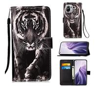 LLSHN Funda para Xiaomi Redmi Mi 11, Color PU Cuero Case Flip Protectora Cover con Soporte, Ranuras para Tarjetas Cierre Magnético Billetera Tapa Carcasa para Xiaomi Redmi Mi 11, Tigre Grande