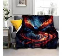 LLSZAHD Fénix de Fuego Manta Franela, Criaturas Míticas Patrón Transpirable Mantas 70x100cm Adecuada para Todas Las Estaciones - Suave y CóModo Manta para Adultos, Niños, Sofá, Cama, Viaje