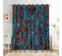 LLSZAHD Fragmentos Geométricos Cortinas Salon Opacas Bloques de Color 75 An x 166 AI cm 2 Piezas, con Ojales Cortinados de Sala de Estar, Decoración del Hogar