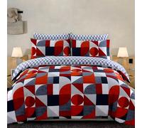 LLSZAHD Funda Nordica Cama 105 Geométricos Minimalistas Funda Nordica 180x200 cm Rojo, Negro Y Gris Funda Edredon con Cremallera Cómodo 110gsm Microfibra Fundas Nordicas y 2 Funda Almohada 50x75 cm