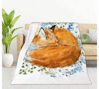 LLSZAHD Manta Franela Zorros Patrón Transpirable Mantas 70x100cm Adecuada para Todas Las Estaciones - Suave y CóModo Manta para Adultos, Niños, Sofá, Cama, Viaje