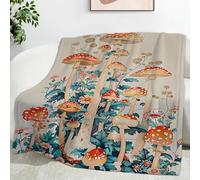 LLSZAHD Setas Rojas Manta Franela, Flores Amarillas Patrón Transpirable Mantas 70x100cm Adecuada para Todas Las Estaciones - Suave y CóModo Manta para Adultos, Niños, Sofá, Cama, Viaje