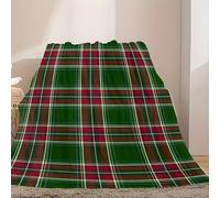 LLSZAHD Tablero de Ajedrez Rojo y Verde Manta Franela, Minimalismo Nórdico Patrón Transpirable Mantas 180x200cm Adecuada para Todas Las Estaciones, Diseño Moderno Manta para Sofá, Cama, Viaje