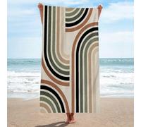 LLSZAHD Toalla de Playa Arte Lineal Toalla de BañO de Microfibra Grande, Toalla de Playa Suave de Secado RáPido Toalla de Camping Ligera y PortáTil Toalla Personalizada Playa 80x160cm