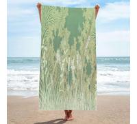 LLSZAHD Toalla Playa Patrón de Hojas de Hierba Verde Toalla Microfibra Grande, Toallas de Playa Suave de Secado RáPido Camping Ligera y PortáTil Toallas 150x200cm