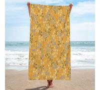 LLSZAHD Toalla Playa Patrón Floral diminuto Amarillo Toallas de Playa SúPer Suave Toallas de Sauna Ligera Portá Til Towel para Yoga Toalla Microfibra 70x150cm