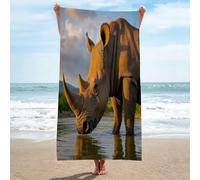 LLSZAHD Toalla Playa Rinoceronte en la luz Toallas de Playa SúPer Suave Toallas de Sauna Ligera Portá Til Towel para Yoga Toalla Microfibra 70x150cm