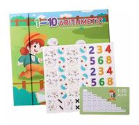 LLTCMAOYI Juguete Montessori de Matemáticas para Niños Pequeños, Set de Pegatinas de Aritmética del 1 al 10