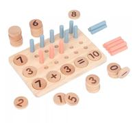LLTCMAOYI Manipulativo de Matemáticas de Madera Montessori, Tablero de Conteo de 10 Casillas con Fichas y Palitos Numéricos