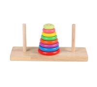 LLTCMAOYI Montessori Bloques de anillos apilables arcoíris de madera, torres de madera matemáticas