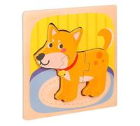 LLTCMAOYI Montessori Puzzle de madera para educación preescolar, Puppy