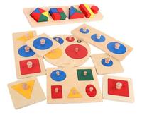 LLTCMAOYI Montessori - Rompecabezas de madera con forma de perilla, paneles de rompecabezas de madera (seis piezas)