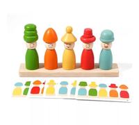 LLTCMAOYI Muñecas de Clavijas Montessori para emparejar emociones, Juego de reconocimiento de Colores y Expresiones para niños pequeños
