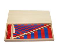 LLTCMYGS Barras Numéricas Rojas Montessori y Barras Largas Rojas, Juguete de Madera para Aprendizaje Temprano de Conteo y Medición,Red and Blue
