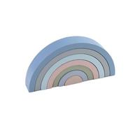 LLTCMYGS Bloques Apilables de Arcoíris de Madera, Bloques de Construcción Semicirculares Montessori, Juguete Educativo de Rompecabezas Abierto,Model c