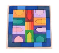 LLTCMYGS Bloques de construcción de Arco Iris Construir Rompecabezas, Juguetes de Bloques de construcción Montessori de Madera