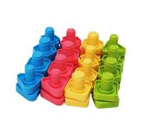 LLTCMYGS Bloques de Construcción Montessori de Tornillo y Tuerca, Juguete de Habilidades Motoras Finas para Clasificación de Colores y Formas,Model b