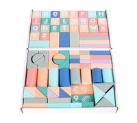 LLTCMYGS Bloques de Madera de Alfabeto y números de 82 Piezas Macaron, Juguete Montessori Stem para Construir para niños pequeños