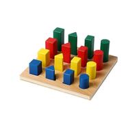 LLTCMYGS Bloques Montessori de Clasificación por Altura y Forma, Juguete Apilable Geométrico de Madera, Herramienta de Aprendizaje Temprano