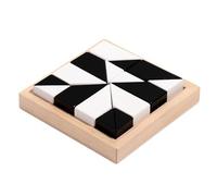 LLTCMYGS Bloques Ocultos Montessori, Rompecabezas de Madera Blanco y Negro, Juego de Escritorio Juguetes Montessori