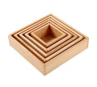 LLTCMYGS Cajas Nido de Madera Montessori, Set de 10 Piezas Cuadradas para Apilar para Niños Pequeños