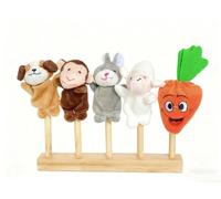 LLTCMYGS Conjunto de Títeres de Dedos Montessori de Conejo y Rábano, Juguetes para Practicar el Lenguaje y Contar Historias