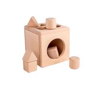 LLTCMYGS Cubo Clasificador de Formas Montessori, Juguete de Correspondencia Geométrica de Madera para Niños Pequeños