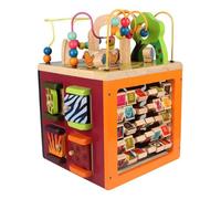 LLTCMYGS Cubo de Actividades de Madera, Juguete de Laberinto de Cuentas Montessori de 4 Caras con Bloques de Correspondencia de Animales