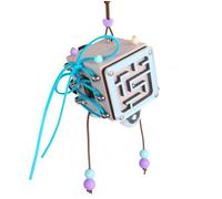 LLTCMYGS Cubo Ocupado Montessori, Juguete de Viaje de Madera Sensorial para Habilidades Motoras Finas,Azul