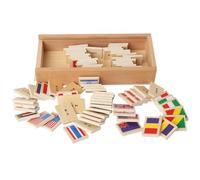 LLTCMYGS Dominó de Banderas Montessori, Juguete de Reconocimiento de Banderas del Mundo de Madera y Juego de Aprendizaje Sensorial