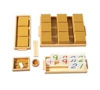 LLTCMYGS Juego Bancario del Sistema Decimal Montessori, Materiales Manipulativos de Perlas Doradas para el Aprendizaje del Valor Posicional y Aritmética,Model b